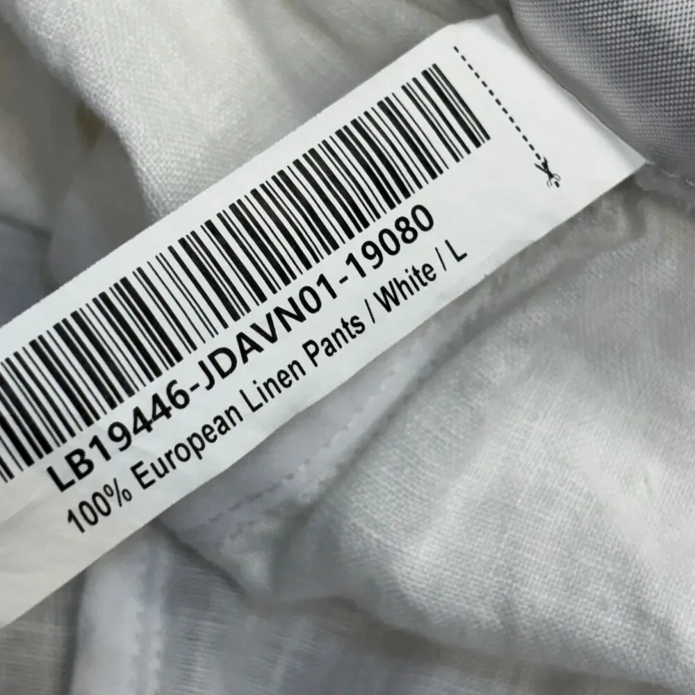 Quince Women 100% European Linen Pants Size Large White SP25 C134 -30